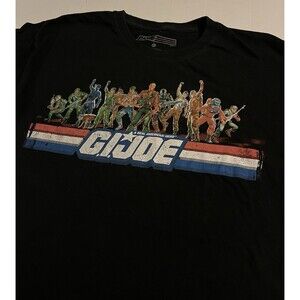 GI Joe OFFICIAL Logo TV Cartoon Black T-Shirt XL Military Retro Patriotic RARE